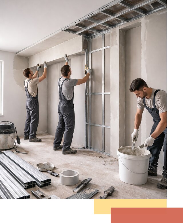 Монтаж потолка из гипсокартона с нишей в Назрани