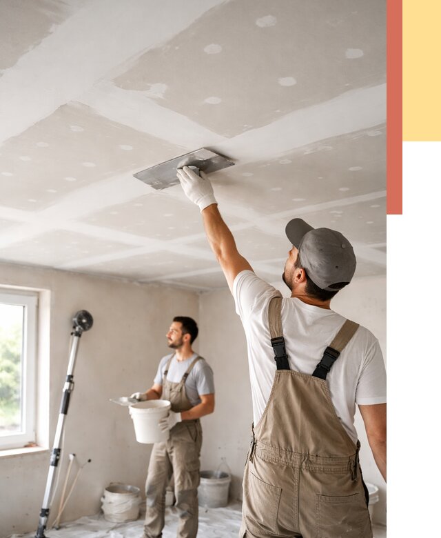 Шпаклевка потолка из гипсокартона в Назрани от 3287 руб./м2 — услуги под ключ | ОТДЕЛОЧНИК-Нзр