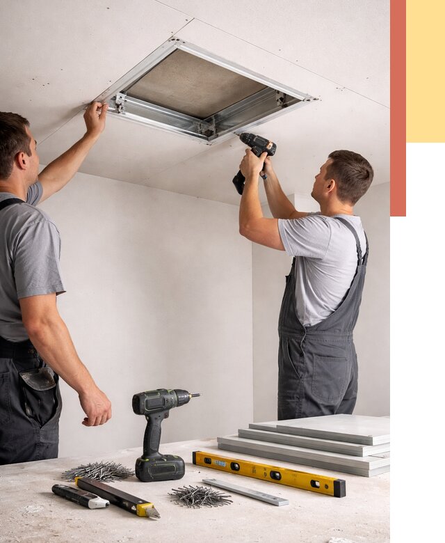 Установка люка в потолок ГКЛ в Назрани от 2568 руб. под ключ | ОТДЕЛОЧНИК-Нзр