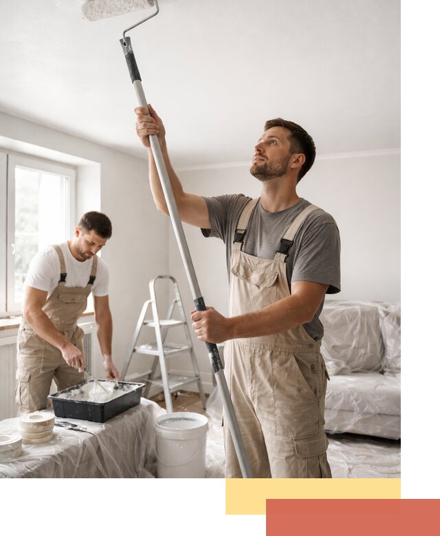 Покраска потолка водоэмульсионной краской в Назрани