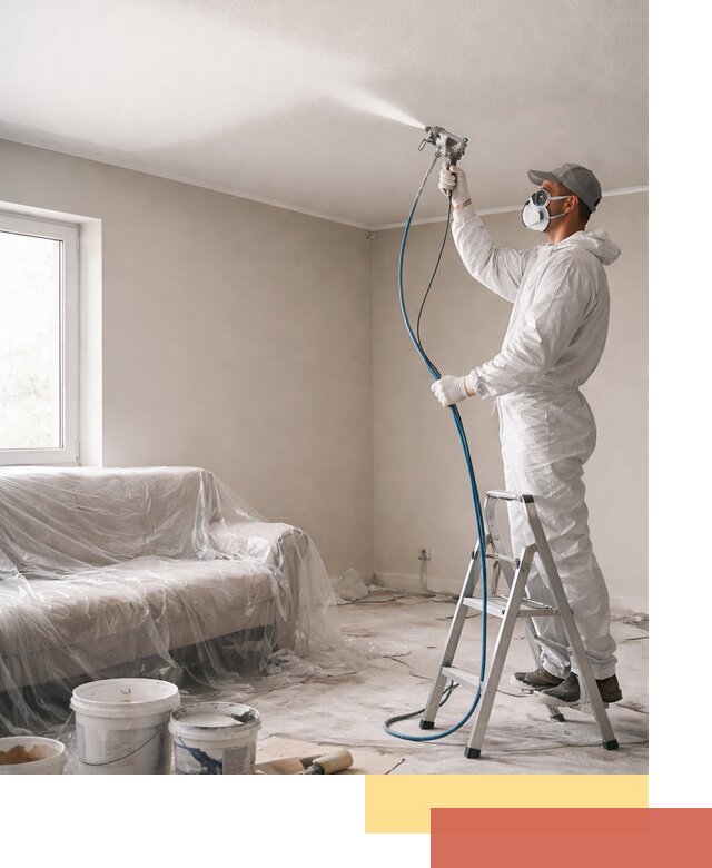 Покраска потолка краскопультом в Назрани быстро и качественно